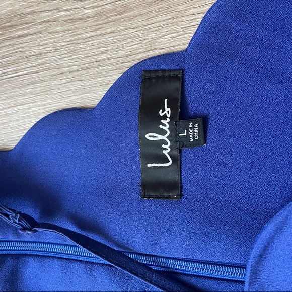 Lulus endlessly endearing dress sz L Royal Blue, Black, and Coral Red - Picture 6 of 10